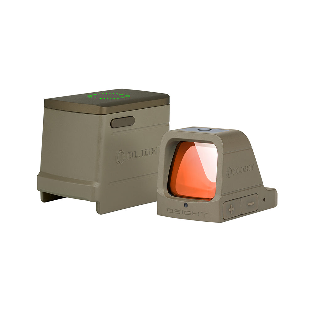 Olight FDE Osight Green Dot - 3 MOA - Magnetic Charging Cover - RMR Footprint
