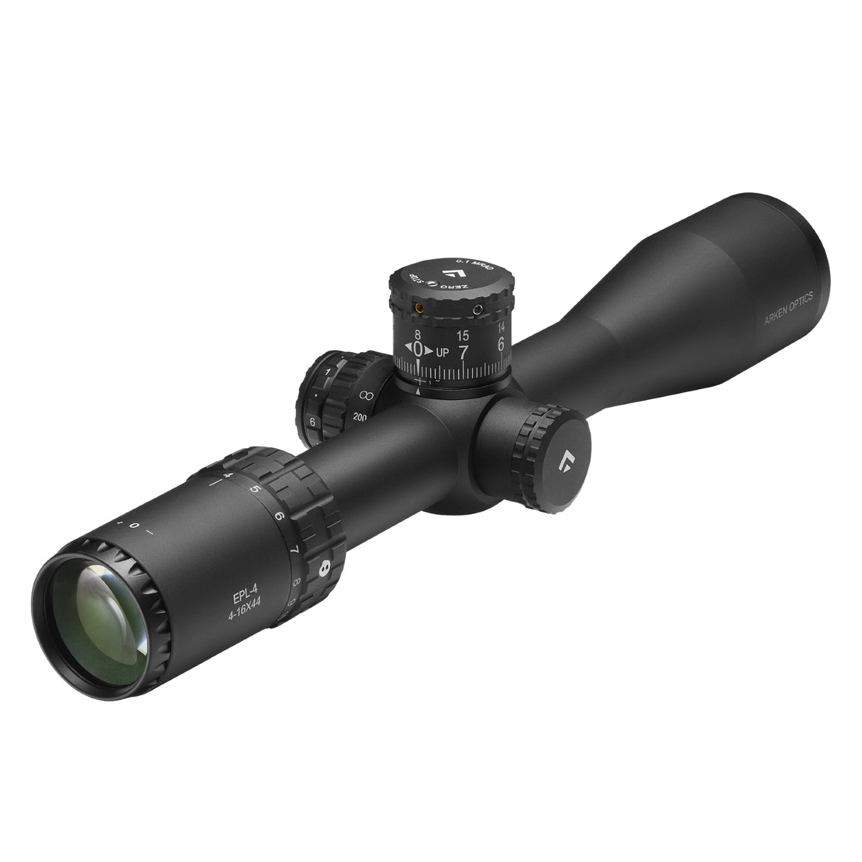 Arken Optics EPL-4 4-16x44 FFP Rifle Scope with Illuminated VHR Reticle, Zero Stop, and Capped Tool-Less Turrets – 30mm Tube