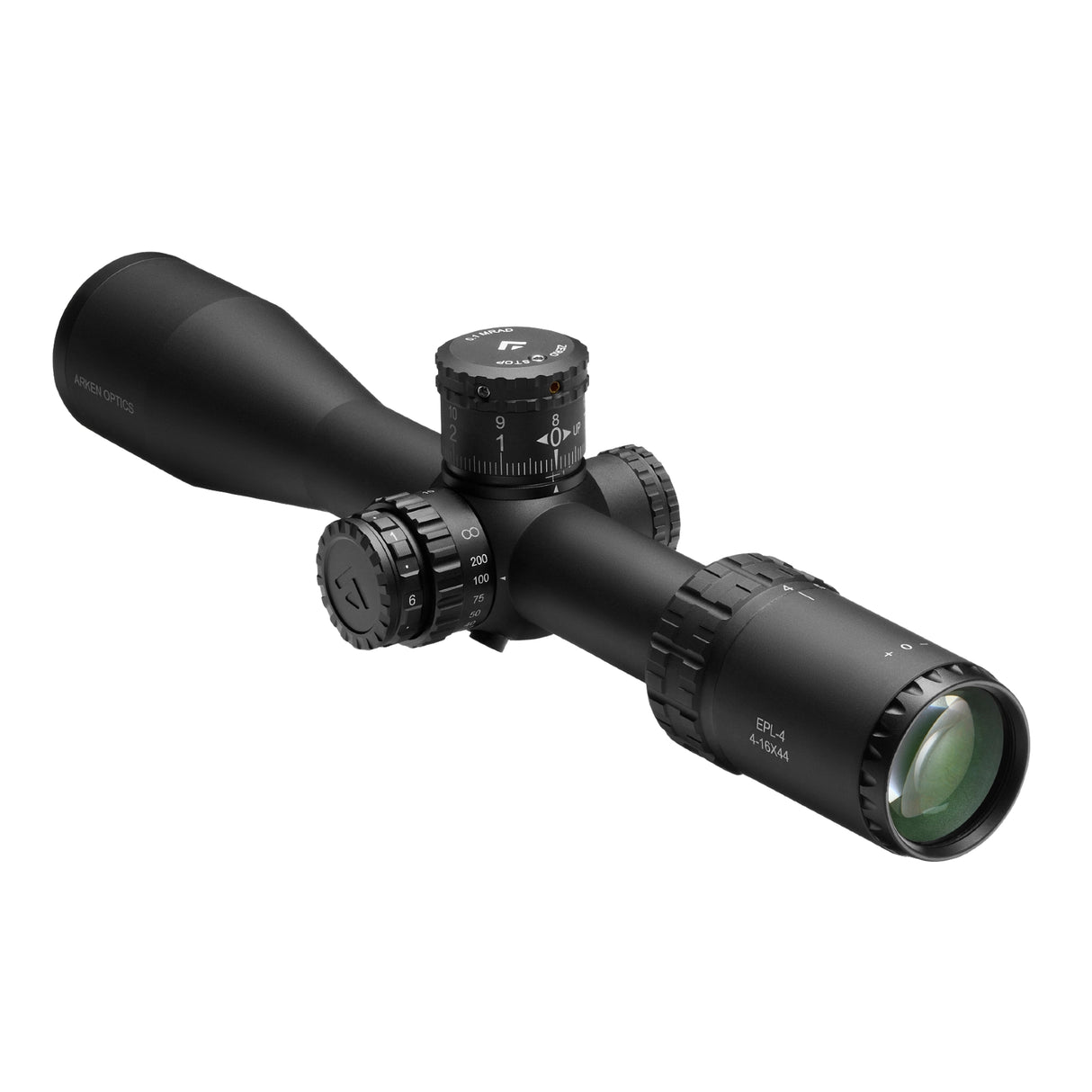 Arken Optics EPL-4 4-16x44 FFP Rifle Scope with Illuminated VHR Reticle, Zero Stop, and Capped Tool-Less Turrets – 30mm Tube