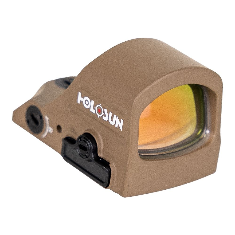 Holosun FDE 407A3, 3MOA, Red Dot, Side Battery, Shake Awake - HS407A3-X2-BRN