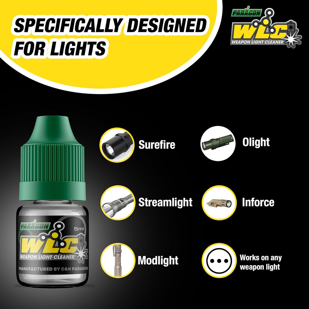 Tactical Light Cleaner – 5 mL Bottle for Carbon Removal & Lens Restoration - Paragon by CHPWS