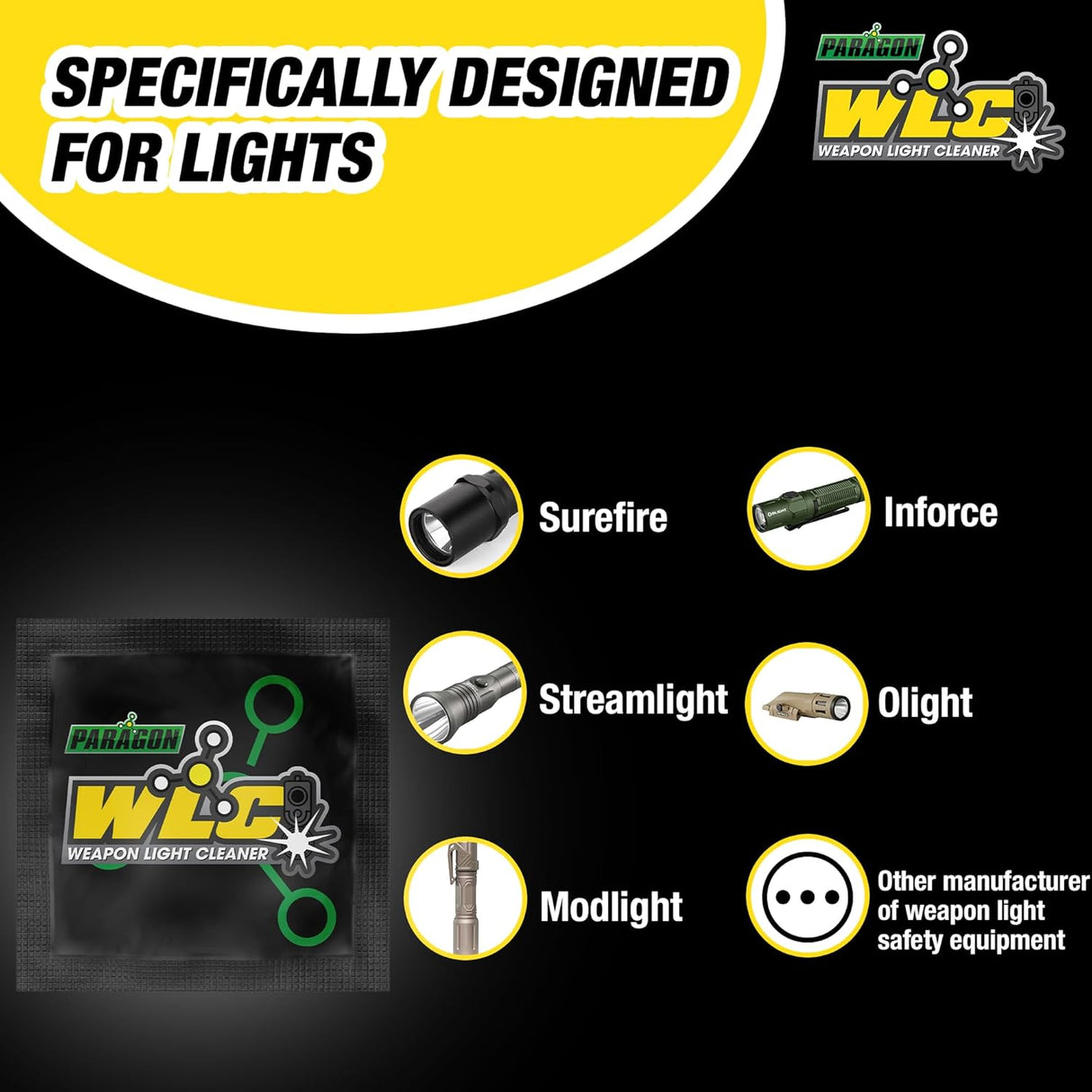 Flashlight Cleaner Wipes (10 Pack) – Easy Carbon Removal for Tactical Flashlights - Paragon by CHPWS