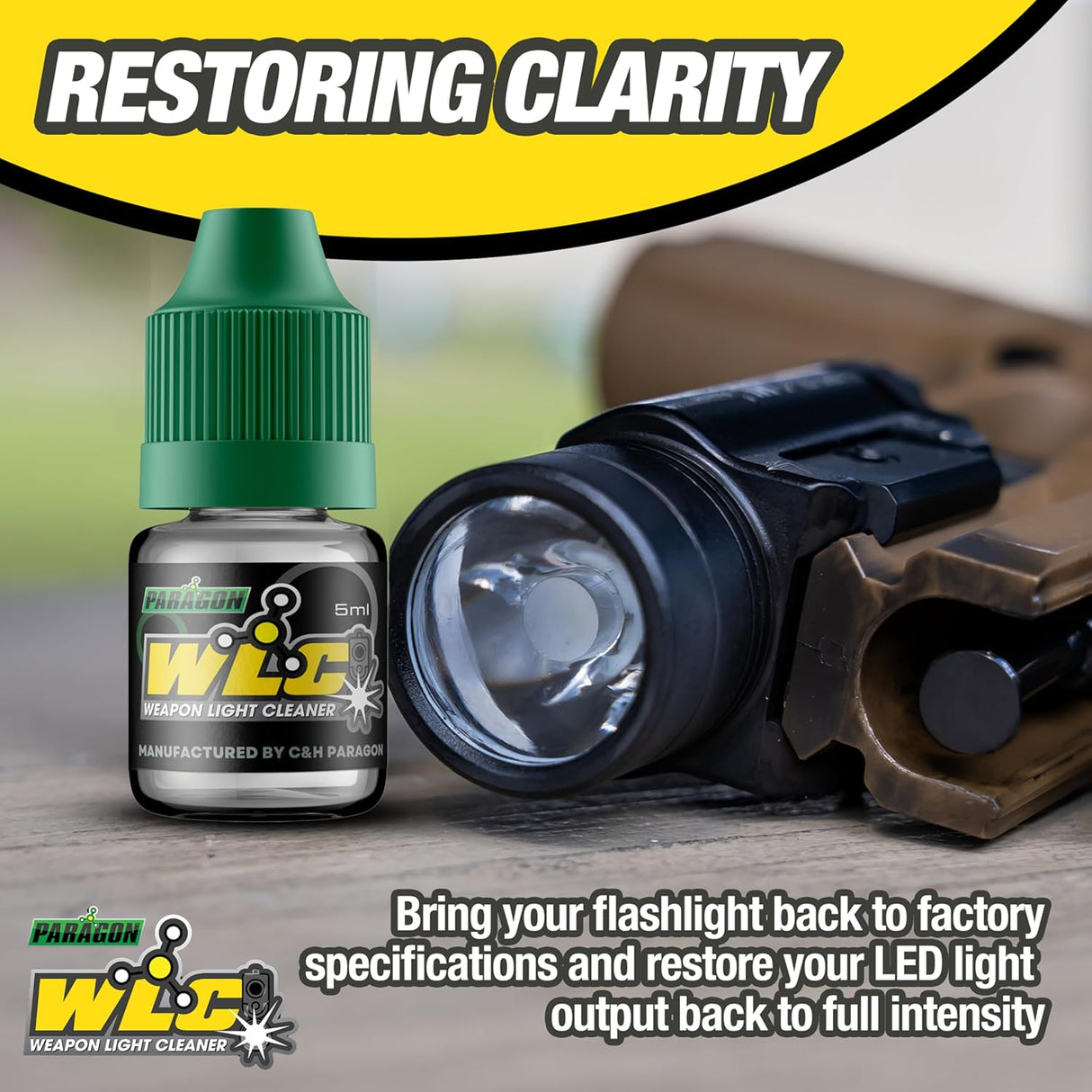 Tactical Light Cleaner – 5 mL Bottle for Carbon Removal & Lens Restoration - Paragon by CHPWS