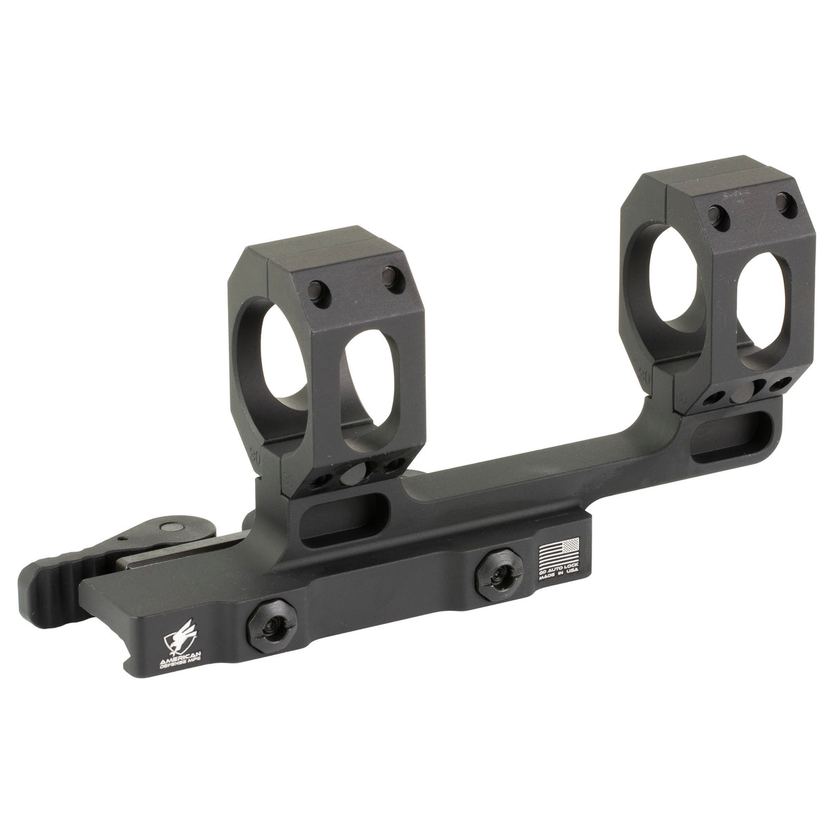 American Defense Mfg 30mm Medium Cantilever Scope Mount Rings in Black Anodized - 1
