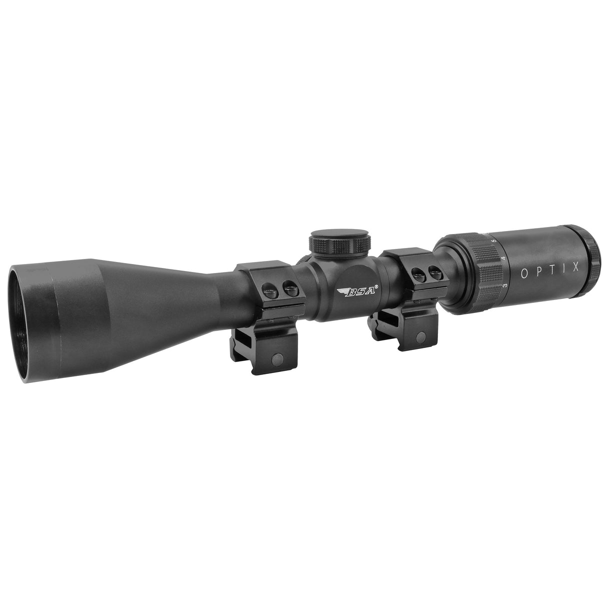 BSA Optix 3-9x40mm Rifle Scope BDC-8 Reticle with Weaver Rings for Hunting and Mid-Range Shooting