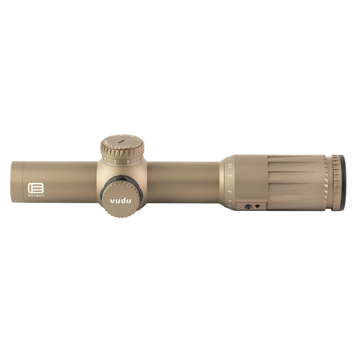 EOTech Vudu 1-10x28mm 34mm FFP Illuminated SR5 MRAD Riflescope, Tan - EOVDU1-10FFSR5TAN - 3