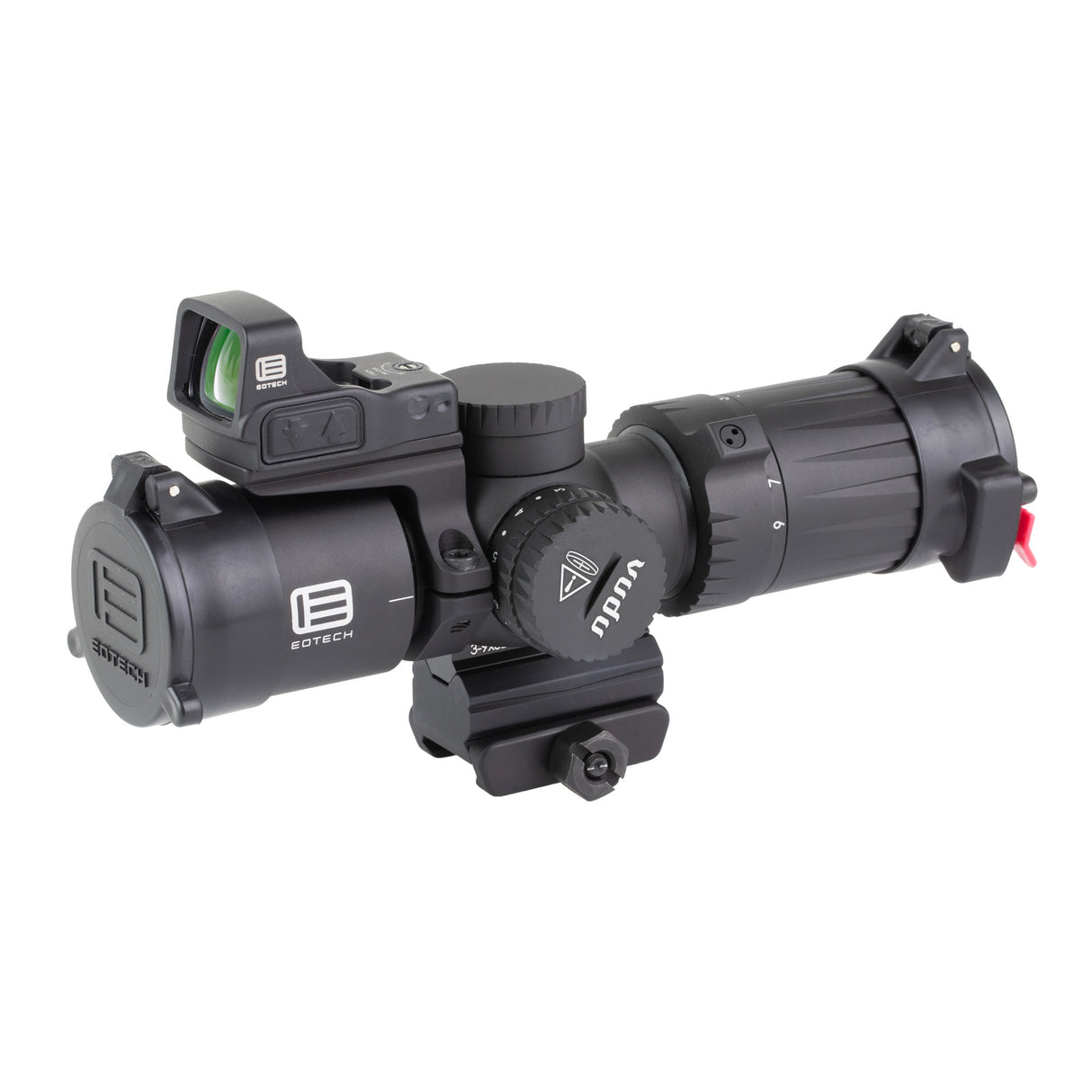 EOTech Vudu Ultra Short 3-9x32mm SFP Illuminated MD6 Riflescope Package w/ EFLX Sight - EOVDU3-9PKG3 - 1