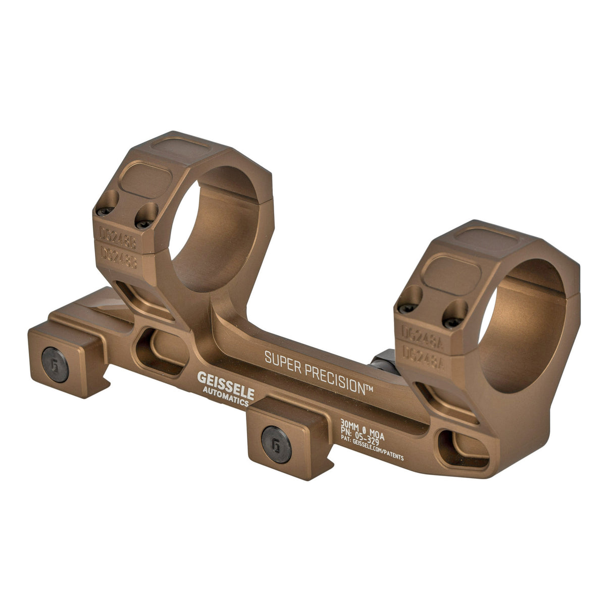 Geissele Automatics Super Precision Scope Rings Rings in Desert Tan Anodized - 1