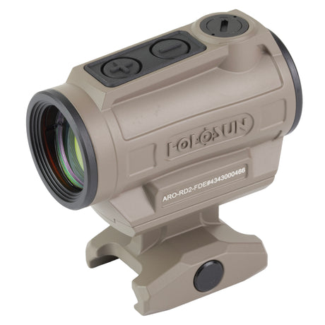 Holosun FDE ARO Red 2MOA Dot Only Reticle 22mm Housing, Shake Awake, 1/3 Co-Witness - ARO-RD2-FDE