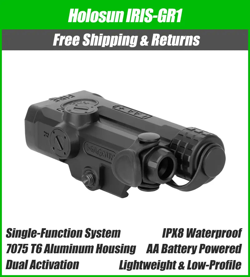 Holosun IRIS 1 Single Function Infrared/Red/Green Laser – Remote Switch – Fits Picatinny – IRIS-IR1, IRIS-GR1, IRIS-RD1