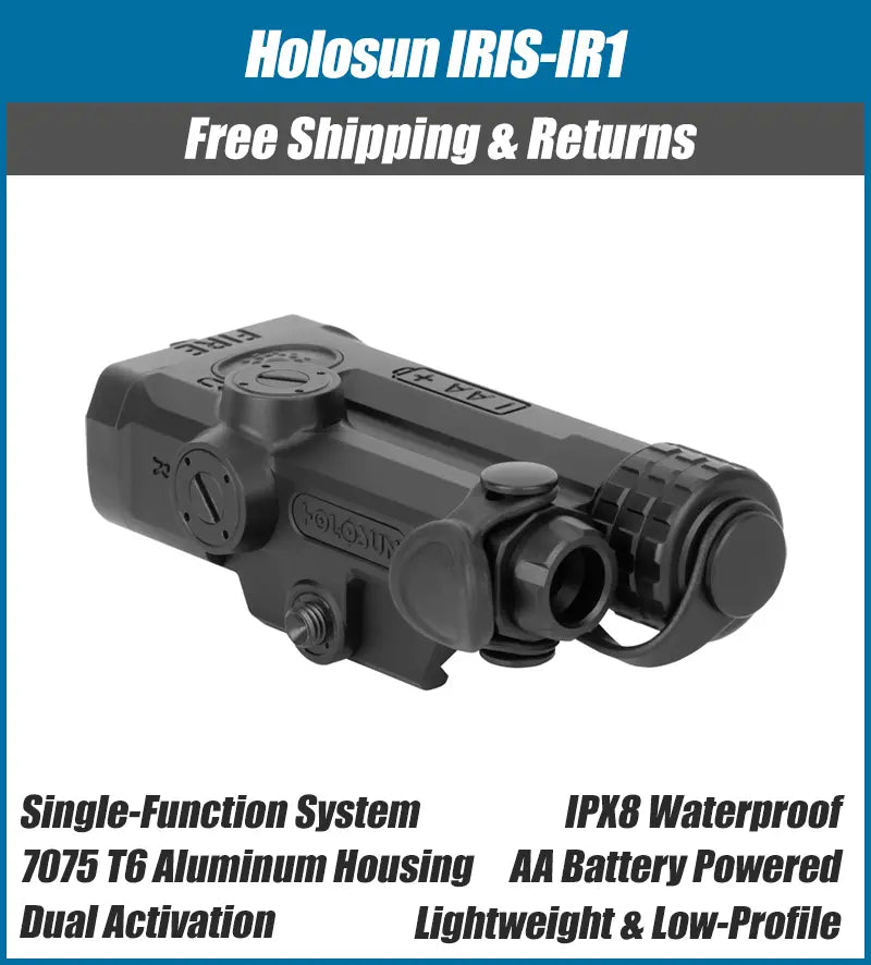 Holosun IRIS 1 Single Function Infrared/Red/Green Laser – Remote Switch – Fits Picatinny – IRIS-IR1, IRIS-GR1, IRIS-RD1