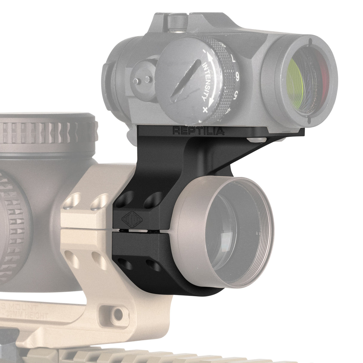T1/T2 Red Dot Reptilia ROF-SAR Mount, Fits 34mm Scope Tubes, Black - REP100-216