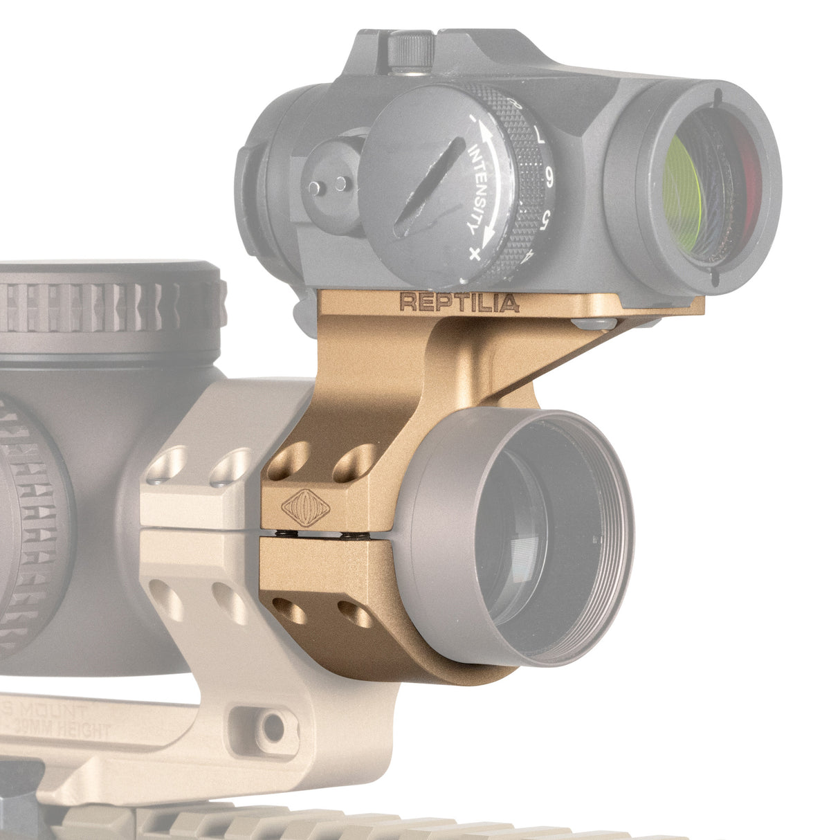 T1/T2 Red Dot Reptilia ROF-SAR Mount, Fits 34mm Scope Tubes, Flat Dark Earth - REP100-217