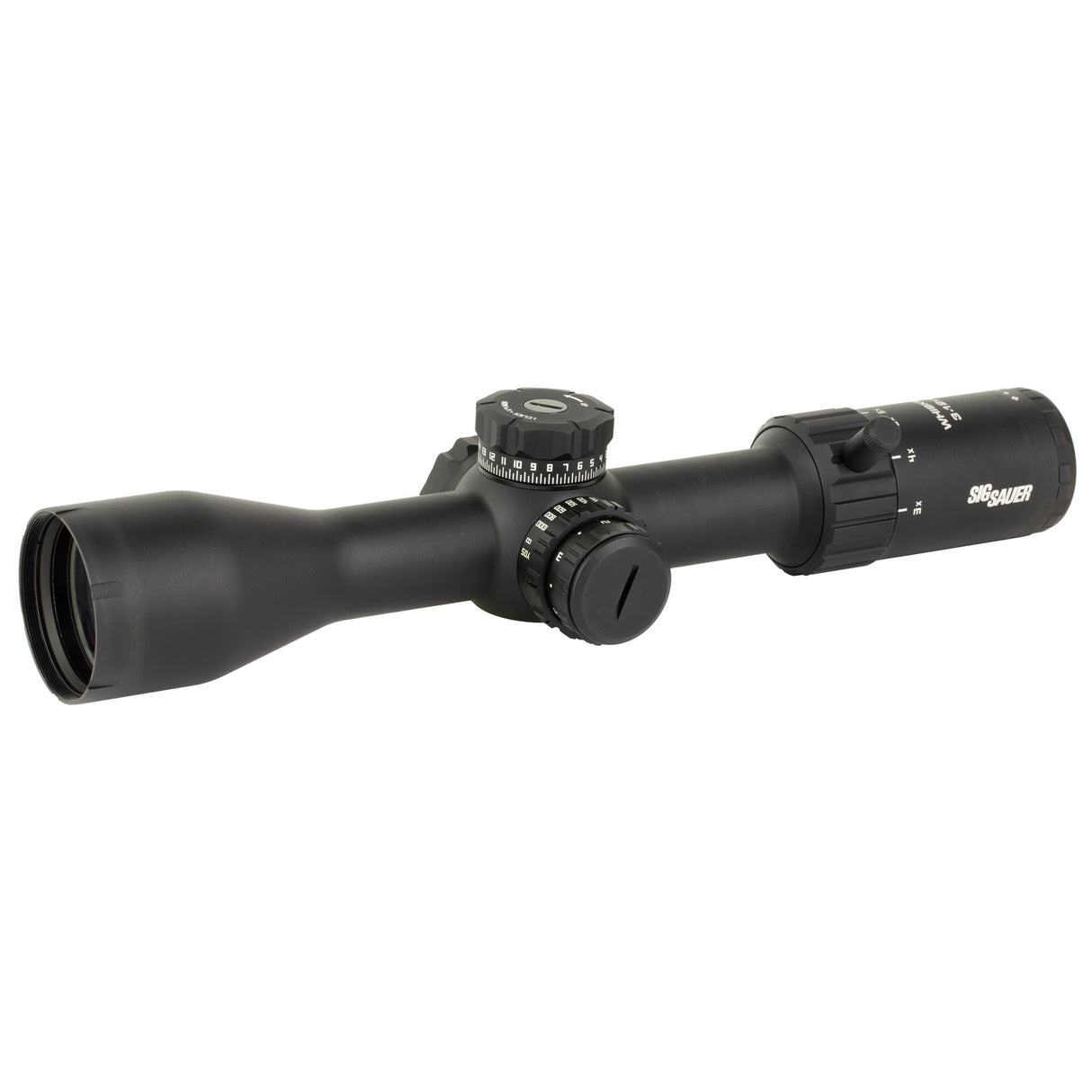 Sig Sauer Whiskey4 3-12x44mm Rifle Scope - Illuminated BDC-1 Hellfire Reticle, 30mm SFP Tube - Black (SOW43002) - 1
