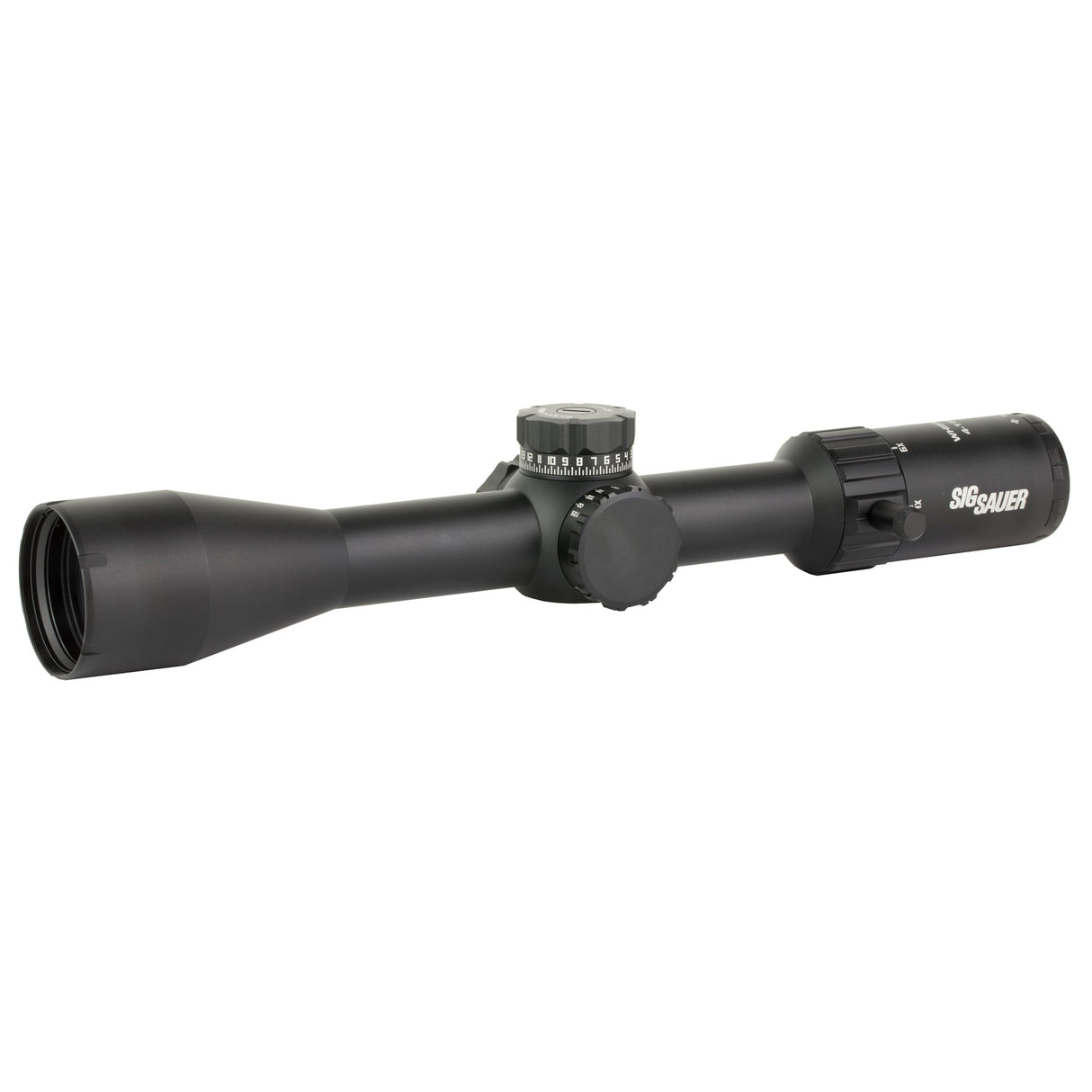 Sig Sauer WHISKEY4 4-16x44mm FFP Rifle Scope with MOA Milling Hunter 2.0 Reticle, 30mm Tube, Black (SOW44001)