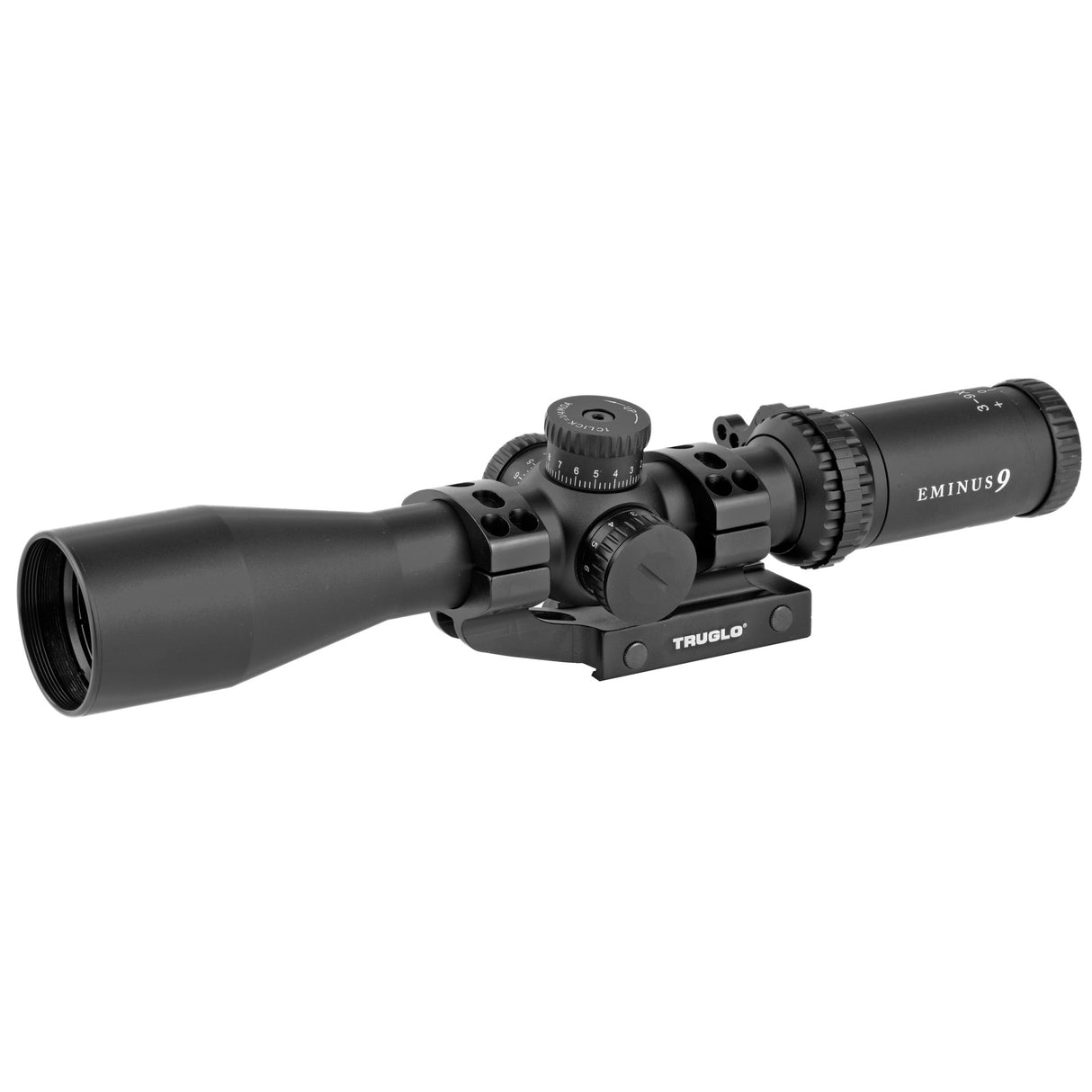 TruGlo Eminus 3-9x42mm Tactical Rifle Scope with 30mm Tube Dual Illuminated TacPlex MOA Reticle and Mount