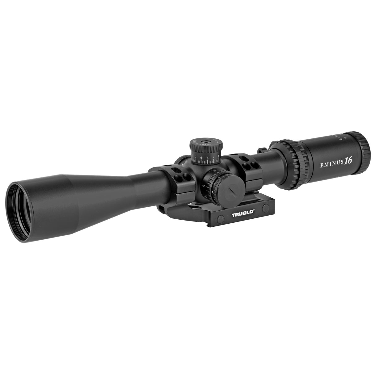 TruGlo Eminus 4-16x44mm Tactical Rifle Scope with 30mm Tube, Dual Illuminated TacPlex MOA Reticle and Locking Turrets