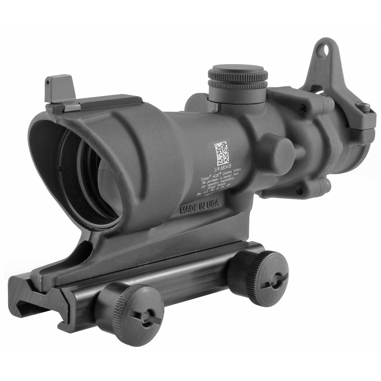 Trijicon ACOG 4x32 Riflescope (.308, TA01NSN-308) with Amber Crosshair, BUIS, and BDC for M4A1: Durable tritium-illuminated fixed power optic.