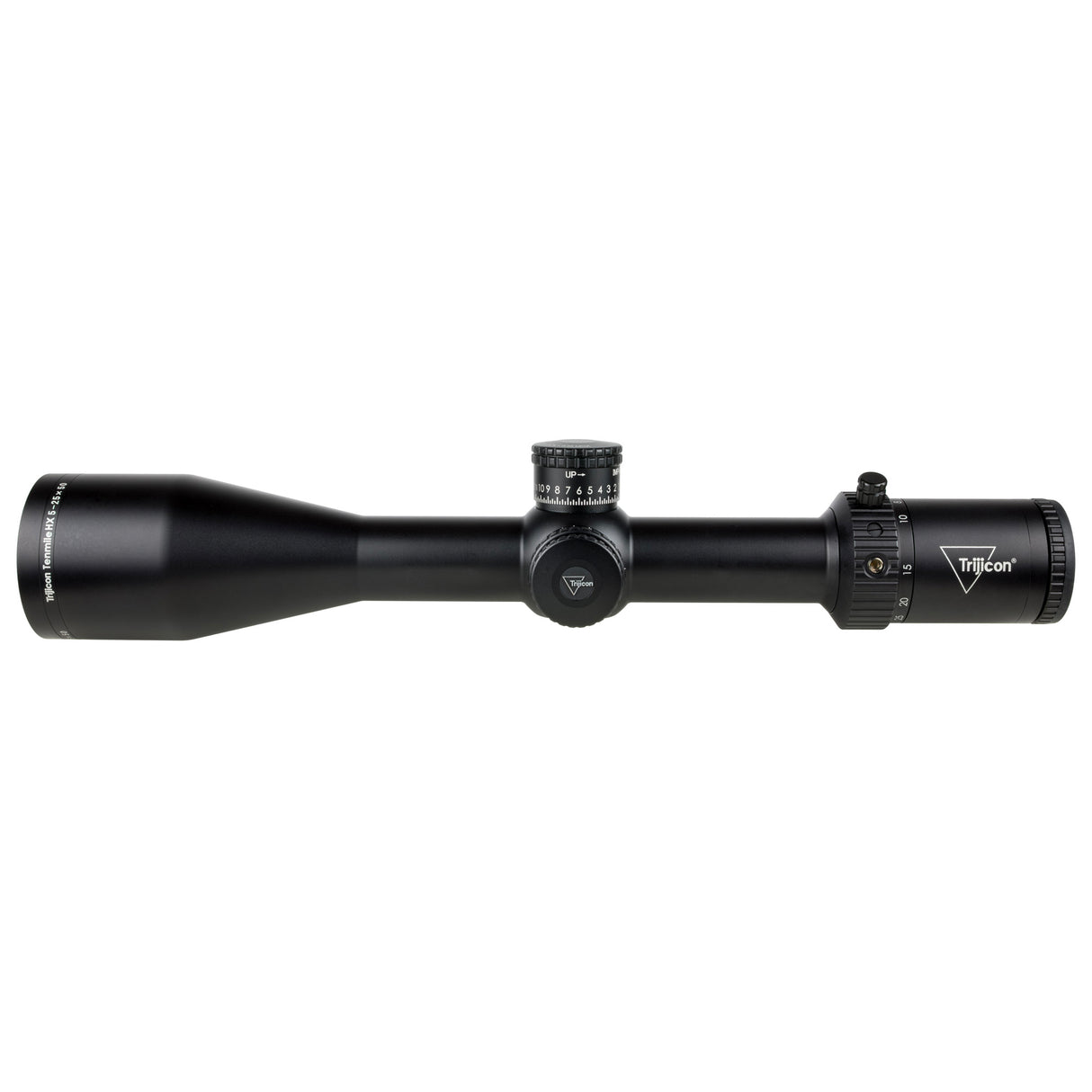 Trijicon Tenmile HX 5-25x50 FFP MOA Riflescope (TMHX2550-C-3000020): Long-range precision scope with FFP MOA ranging reticle and zero stop.