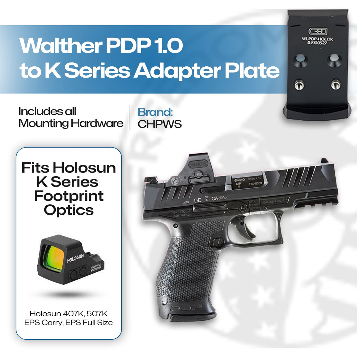 Walther PDP 1.0 to Holosun 407/507K/EPS/EPS Carry Adapter 