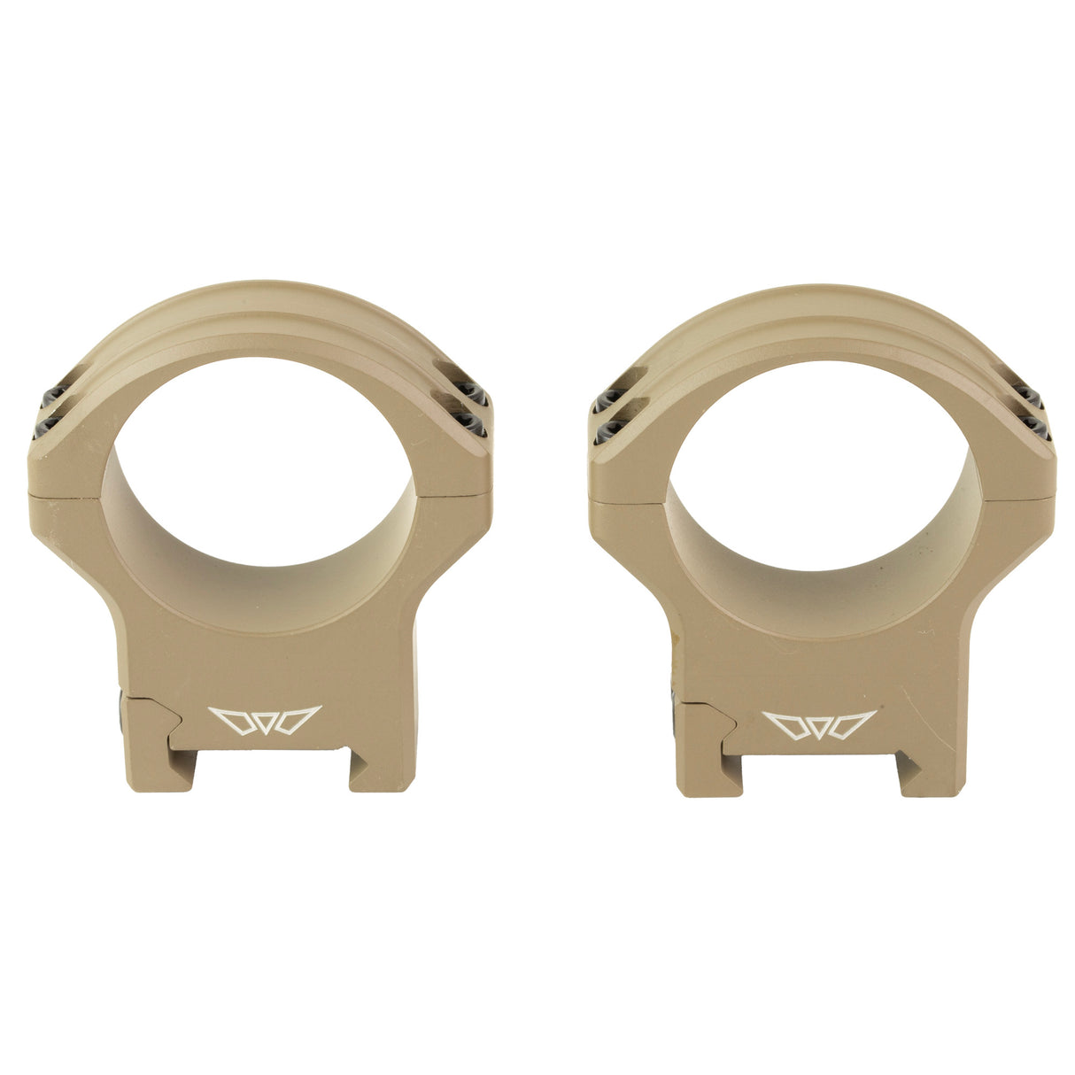 Warne HyperLite Rings 34mm High Rings in Flat Dark Earth Matte - 1