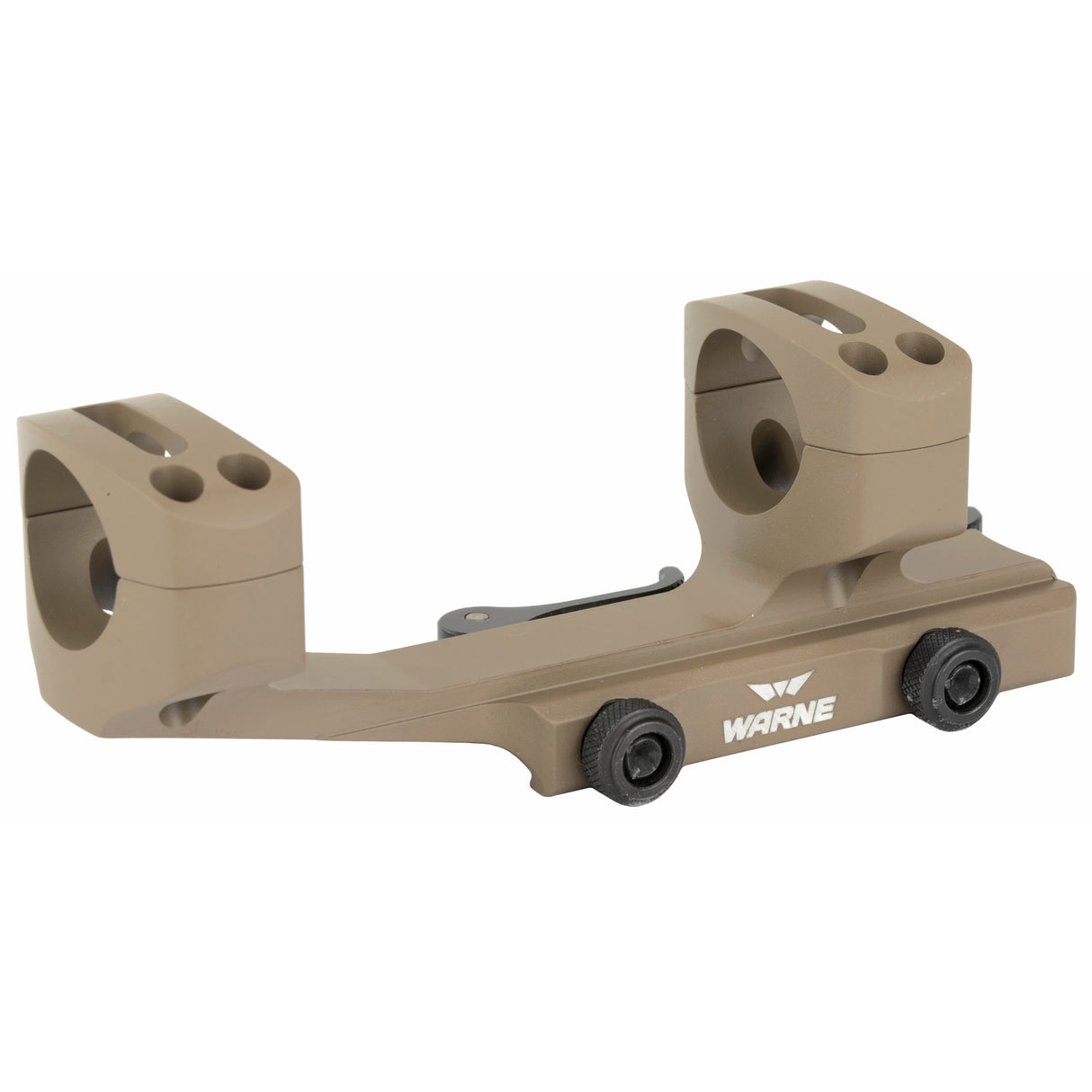 Warne Quick Detach 30mm Cantilever Scope Mount Rings in Flat Dark Earth - 1