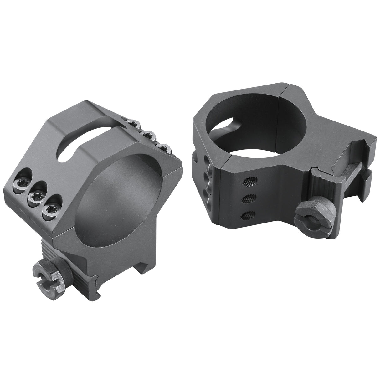Weaver 6 Hole Tactical Picatinny 34mm High Scope Rings Rings in Black Matte - 1