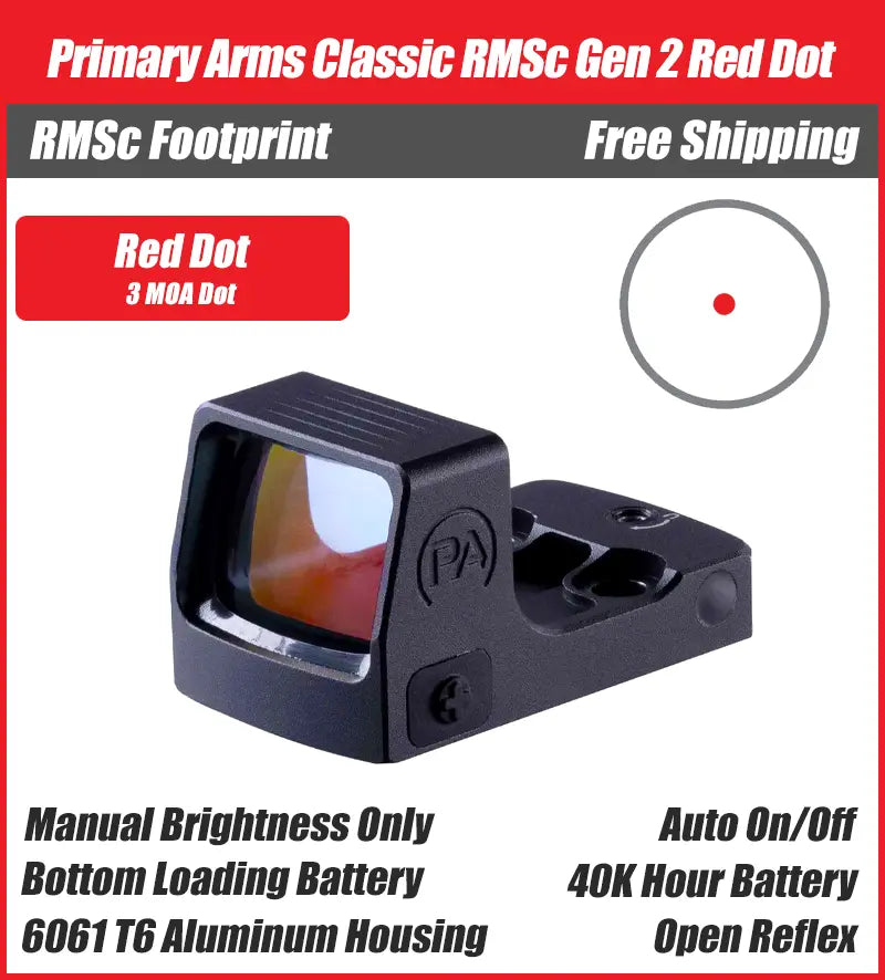 Primary Arms Classic Series Gen 2 with Autolive - 21mm Micro Reflex Sight - RMSc Footprint - PA-CLX-MRSC-G2