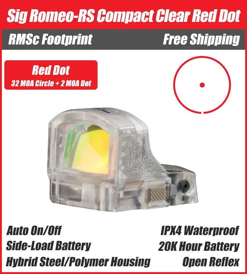 Sig Sauer ROMEO-RS Clear Compact (RMSc) Red Dot - Circle Dot - SOR02101