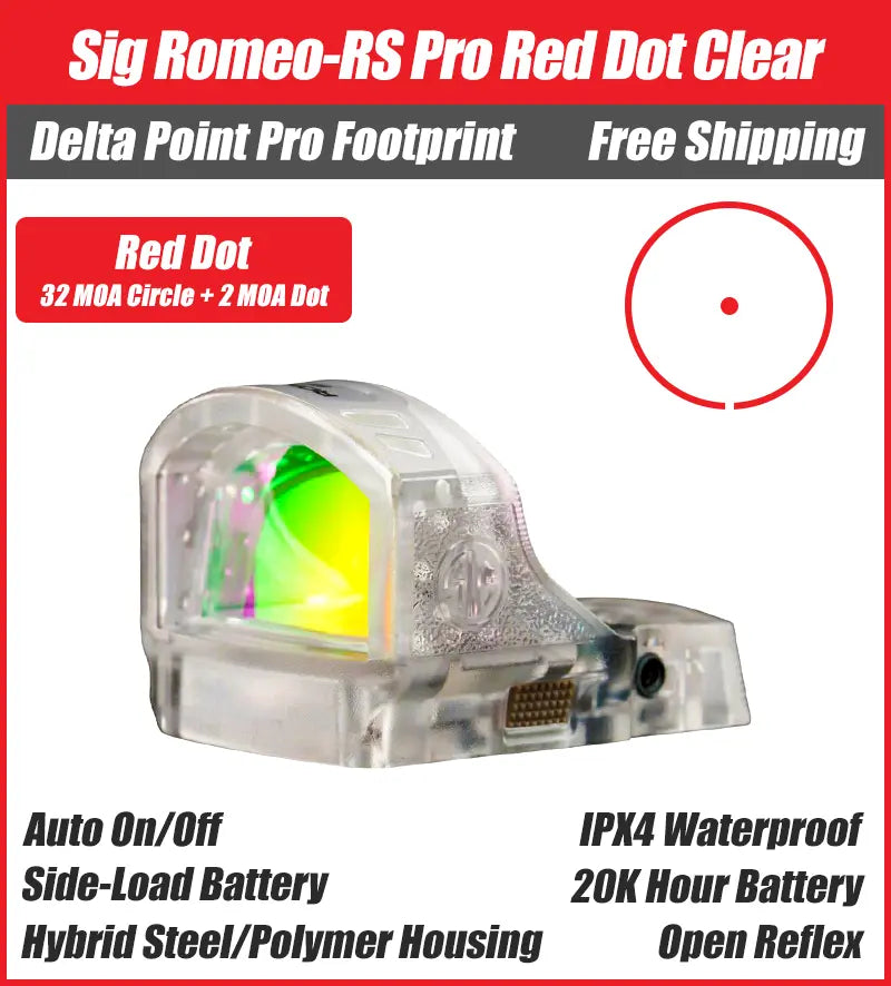 Sig Sauer Clear ROMEO-RS Pro (DPP - DeltaPoint Pro) Red Dot - Circle Dot