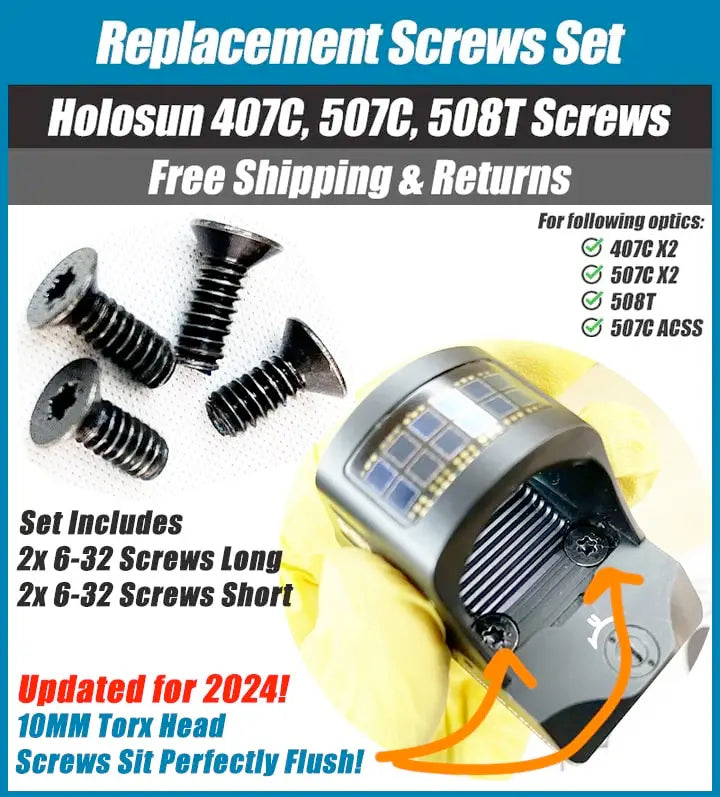 Holosun 407C, 507C, 508T Replacement Screw Set