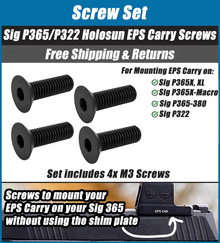 Sig P365x/xl/xmacro/365-380/322 Holosun EPS Carry, SCS Carry Screws - Set of 4