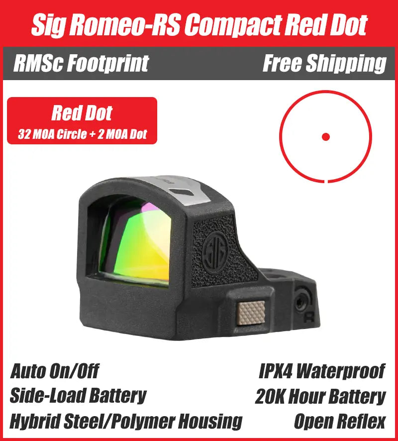 Sig Sauer ROMEO-RS Compact (RMSc) Red Dot - Circle Dot or 3/6MOA Dot