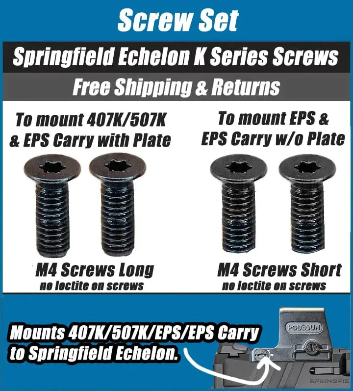 Springfield Echelon K Series - 407K/507K/EPS/EPS Carry Screw Set - Set of 4 (Please Read Description)