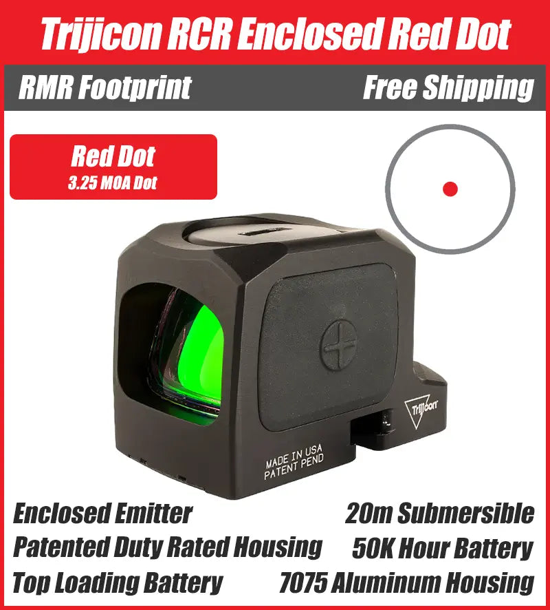 Trijicon RCR 3.25 MOA Red Dot Sight - RMR Footprint - Enclosed Emitter