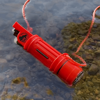 Safety Survival Whistle - 5 in 1, Compass, Firestarter, Storage Container, Loud Whistle, Signaling Mirror. Scare Bears & Survive Outdoors