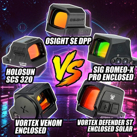 Best Enclosed DPP Red Dots: Osight vs Holosun vs Vortex vs SIG Sauer Comparison