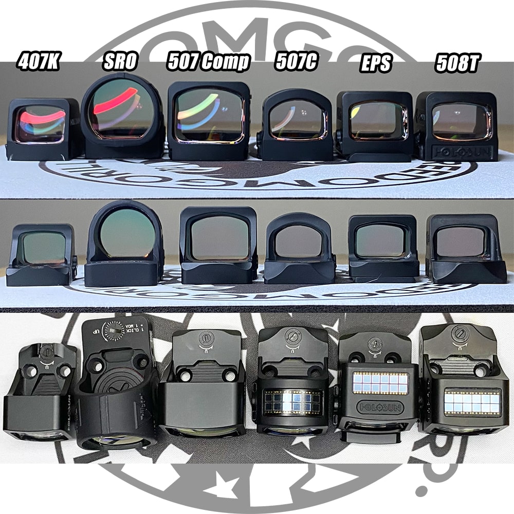 Holosun 507 Comp vs the World - Trijicon SRO, Viridian RFX 35, 508T, EPS, 507C and more - Photo & Video Comparison