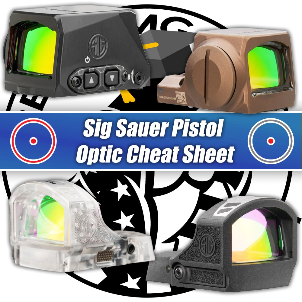 Sig Sauer Pistol Red Dot Cheat Sheet