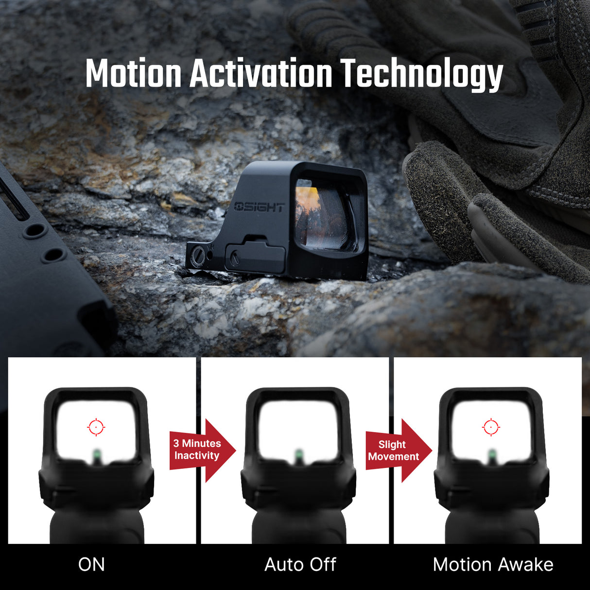 Osight C Red Dot – 3 MOA Dot and 32 MOA Circle Multi-Reticle, Side-Loading Battery, RMR Footprint