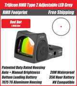 Trijicon RMR Type 2 Adjustable LED Red Dot Sight Grey - 7075 T6 Aluminum - Available in 1, 3.25, and 6.5 MOA Versions