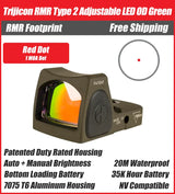 Trijicon RMR Type 2 Adjustable LED Red Dot Sight OD Green - 7075 T6 Aluminum - Available in 1, 3.25, and 6.5 MOA Versions