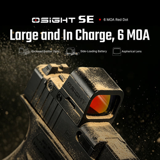 Osight SE Enclosed Red 6 MOA Dot, Side Battery, RMSc Footprint