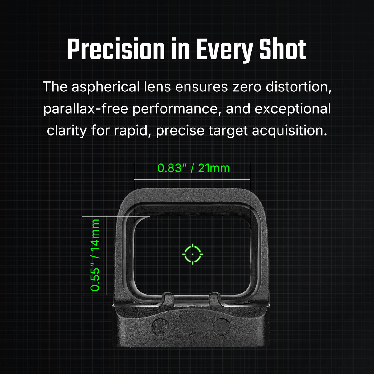 Osight SE Enclosed Green MRS Reticle 2 MOA Dot + 32 MOA Circle, Side Battery, RMSc Footprint