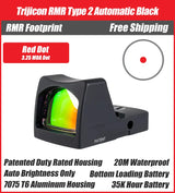 Trijicion RMR Type 2 Automatic Red Dot Sight Black - 3.25 MOA - 7075 T6 Aluminum - RM01-C-700600