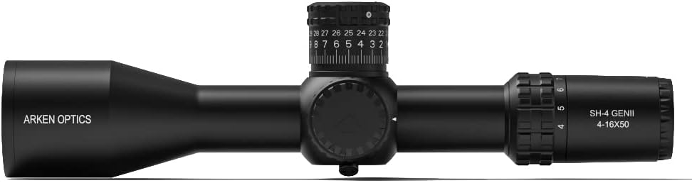 Arken Optics SH4 GEN2 4-16X50 Rifle Scope FFP VPR Illuminated Reticle with Zero Stop - 34mm Tube