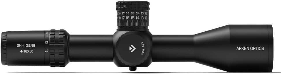 Arken Optics SH4 GEN2 4-16X50 Rifle Scope FFP VPR Illuminated Reticle with Zero Stop - 34mm Tube