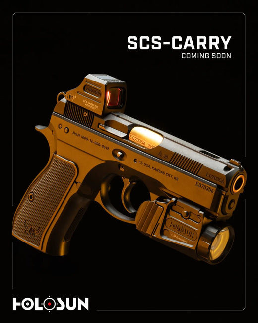 Holosun SCS Carry, K-Series Footprint (Modified RMSc), RMSc Adapter Plate Included, 20k Hr Power Reserve, Solar Recharging Battery, 32 MOA Circle & 2 MOA Green Dot, MRS Reticle, Enclosed Emitter - SCS-CARRY-GR