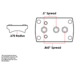 Holosun K Series (fits Vortex Defender Series, Shield RMSC/RMS/SMS, Leupold DeltaPoint Pro) Mount for Universal .670" Radius