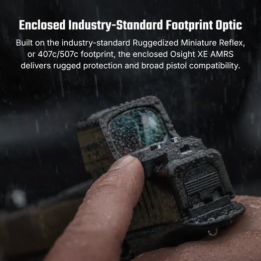 Osight XE Enclosed Red Dot Sight, RMR Footprint, 2/6+32 MOA Multi-Reticle System, Battery Operated